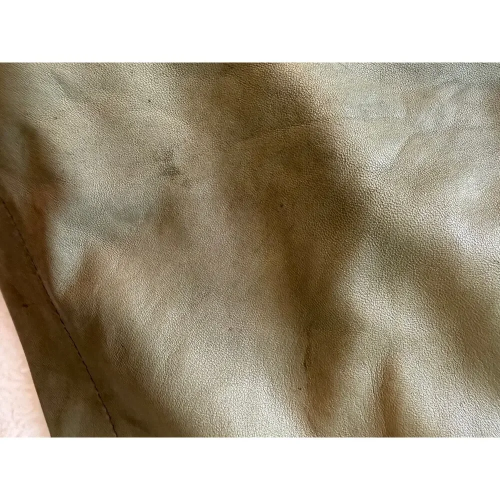 Rag & Bone Olive Green Lambs Leather Shorts - Picture 7 of 8